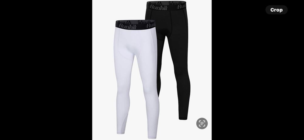 Runhit Boys Compression Leggings, Youth Athletic Tights X 2 Sz M